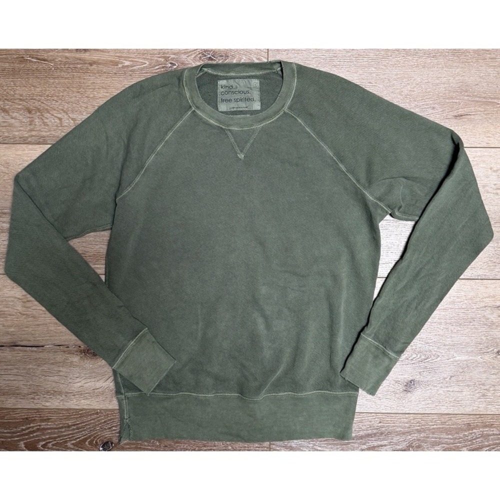 Unsubscribed Fleece Crewneck‎ Sweatshirt Olive Green NWOT XS
